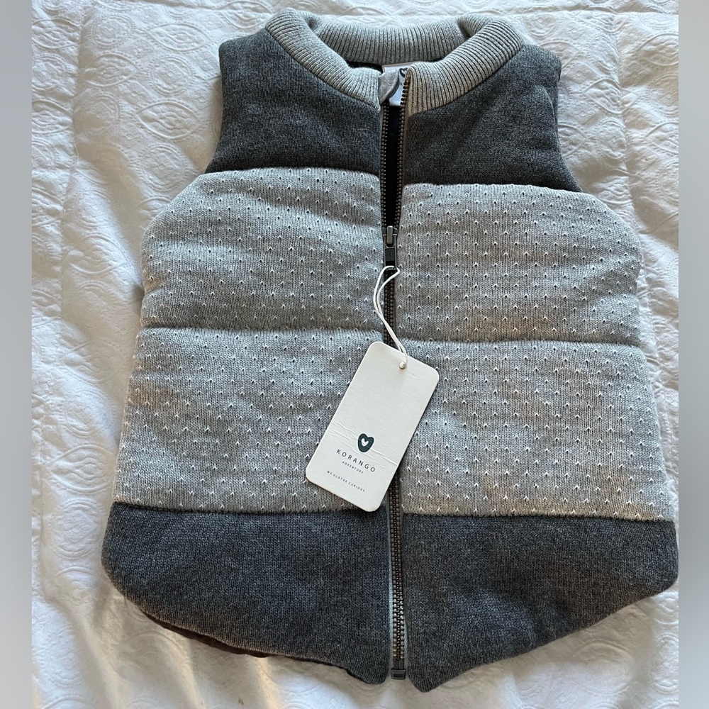 NWT: Korango Gray Quilted knit Vest